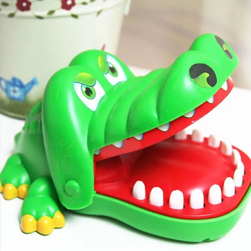 Bébé nouveauté Gags jouets enfants Crocodile bouche dentiste morsure doigt jeu blagues pratiques enfants créatif drôle jouet 15 cm