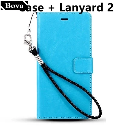 Держатель для карт, чехол для samsung Galaxy S5 Mini G800F, чехол для телефона из искусственной кожи S5 Mini, кошелек, откидная крышка, защитный чехол - Цвет: Blue Lanyard 2