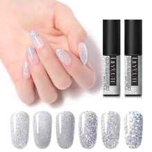LILYCUTE, 5 мл, серия серебряных гелей, голографический лак для ногтей, блестящий, замачиваемый, УФ светодиодный Гель-лак, Блестящие Блестки, дизайн ногтей