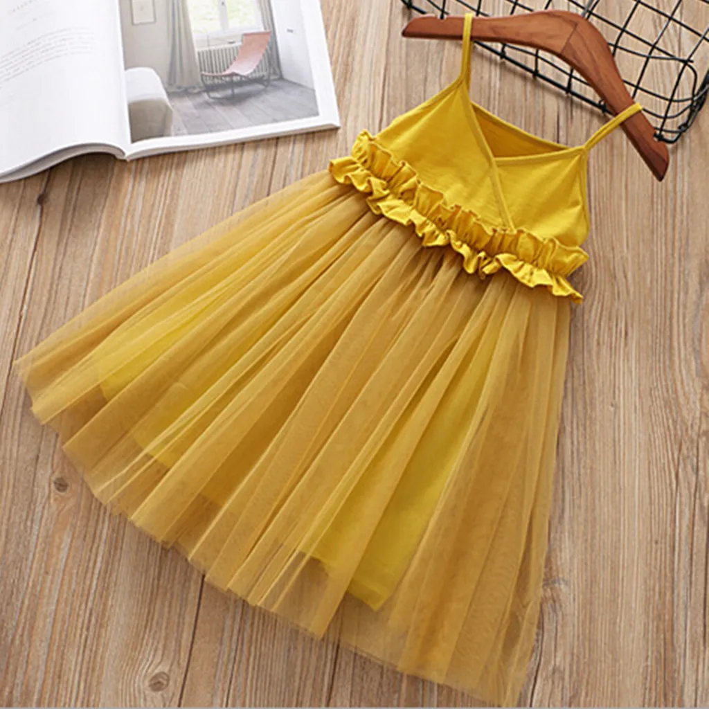 

MUQGEWToddler Kids Baby Girls Mesh Dress Party Gown Pageant Princess Tulle Tutu Dress #4