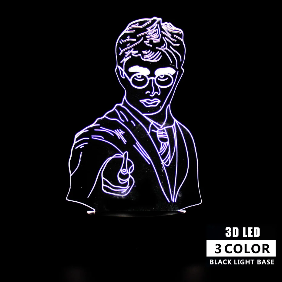 Гарри лампа с дистанционным управлением 3d настольная сенсорный светодиодный