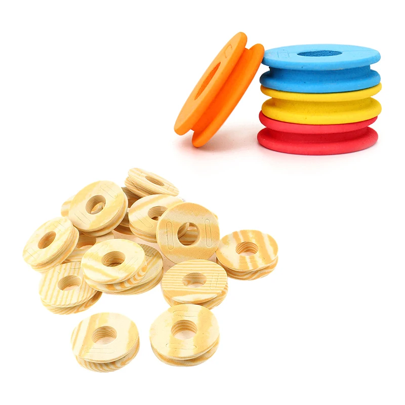 

100Pcs Foam Winding Board Fishing Line Reel Shaft Portable Bobbin Spools EVA Round Trace Wire Swivel Tackle Fishing Box Tools