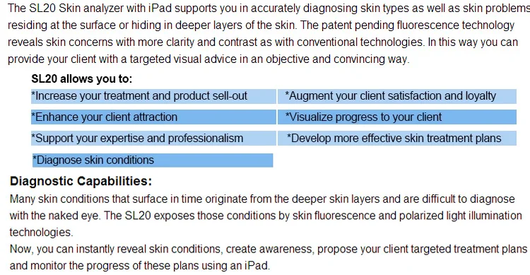 Facial skin analyzer spa salon use skin tester