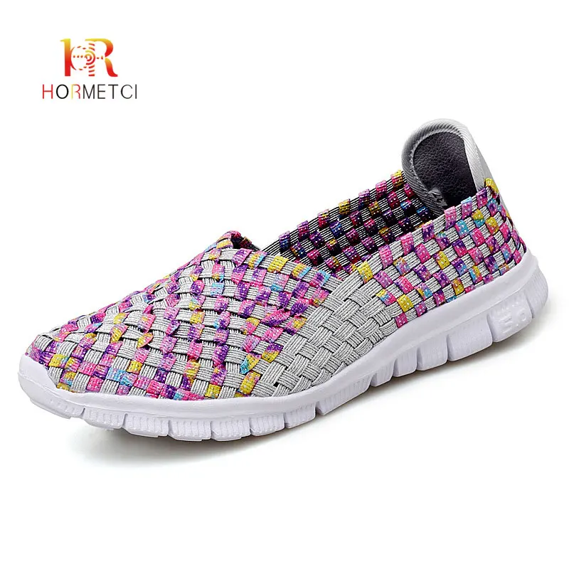 

New large size hand-woven women's shoes casual breathable hollow single shoes ultra light mesh Ballet flats summer lazy shoes