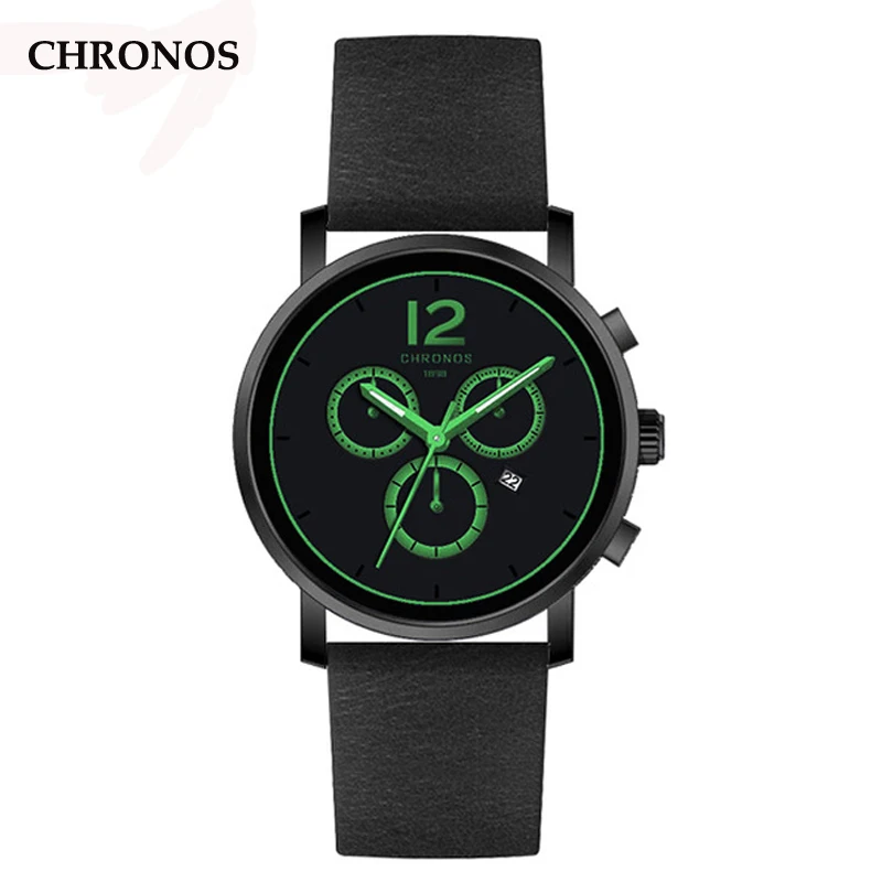 CHRONOS Men's Watch Luxury Casual Quartz Wrist Watches Leather Minimalist Watch Men Clock Relogio Masculino CHRONOS Men's Watch Luxury Casual Quartz Wrist Watches Leather Minimalist Watch Men Clock Relogio Masculino