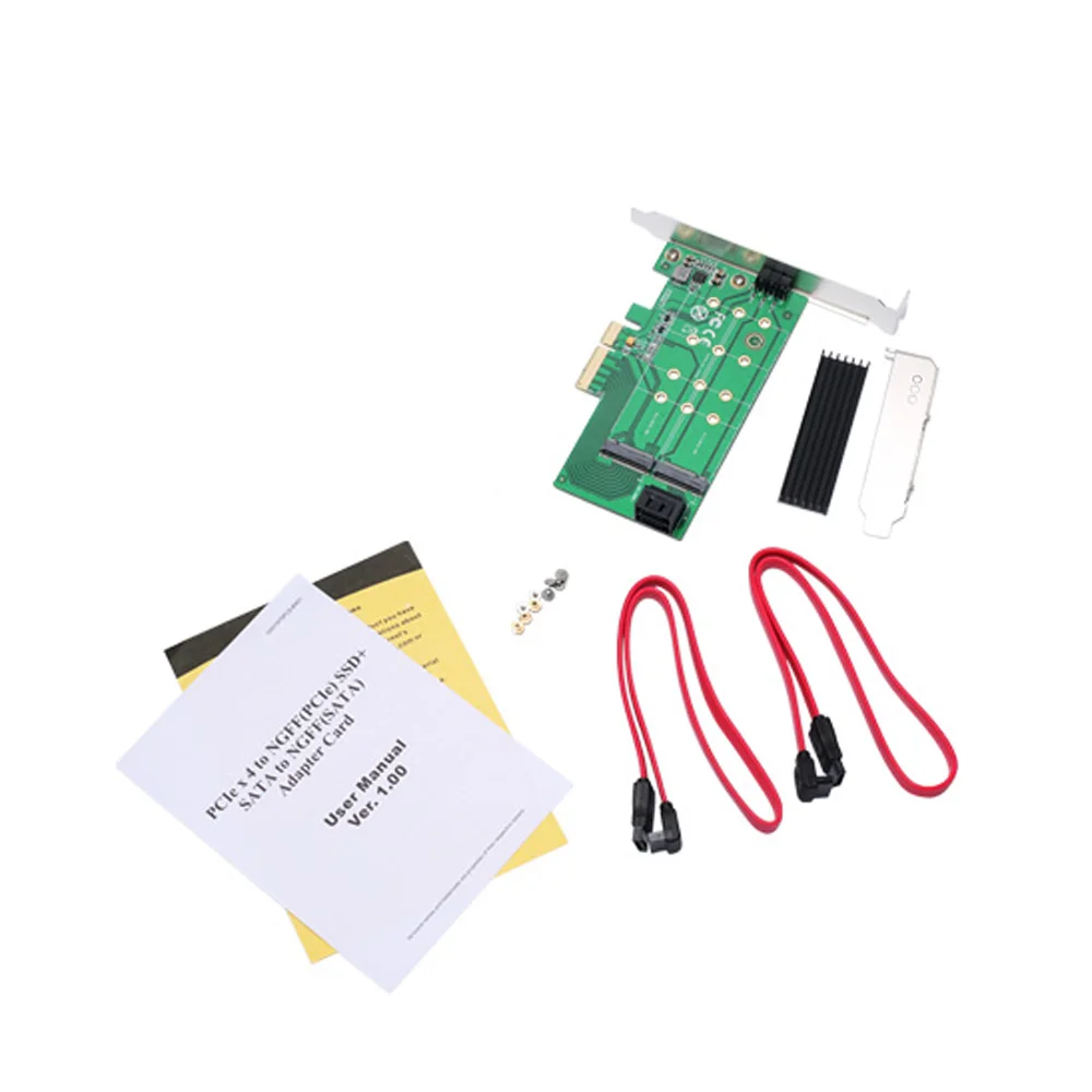  PCIe x 4 a NGFF M.2 M (PCIe) SSD SATA a + 2 x NGFF M.2 B (SATA) SSD adaptador soporta tarjeta PCIe 