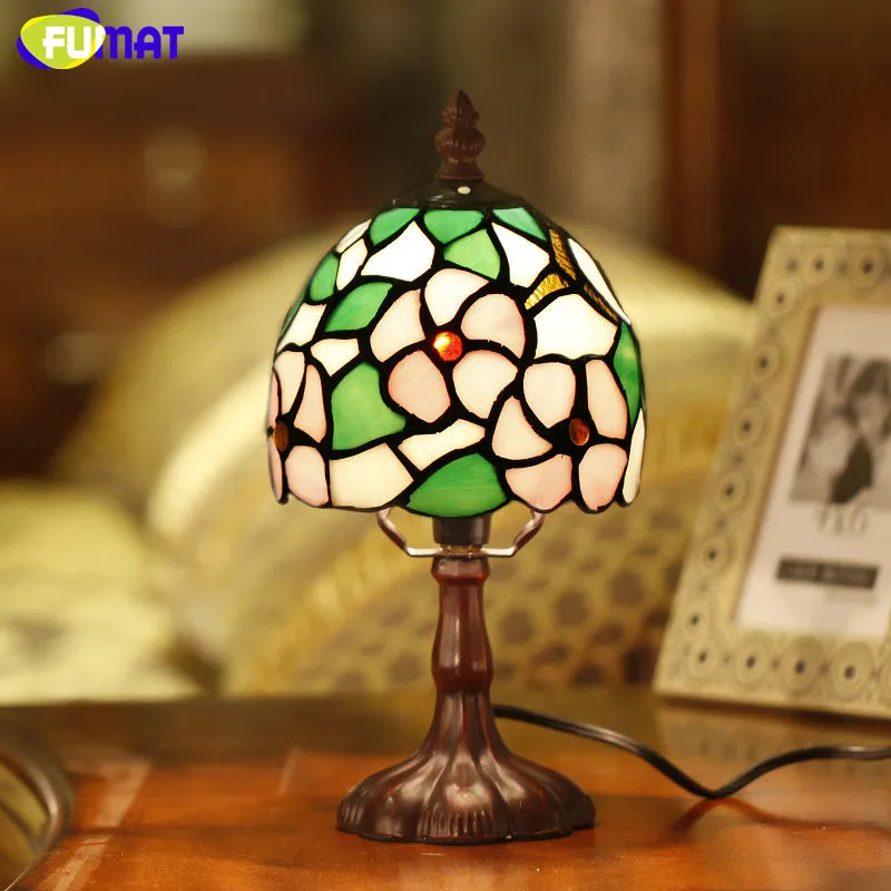 Fumat Stained Glass Table Lamp Bedside Sakura Lamp Living Room Hotel