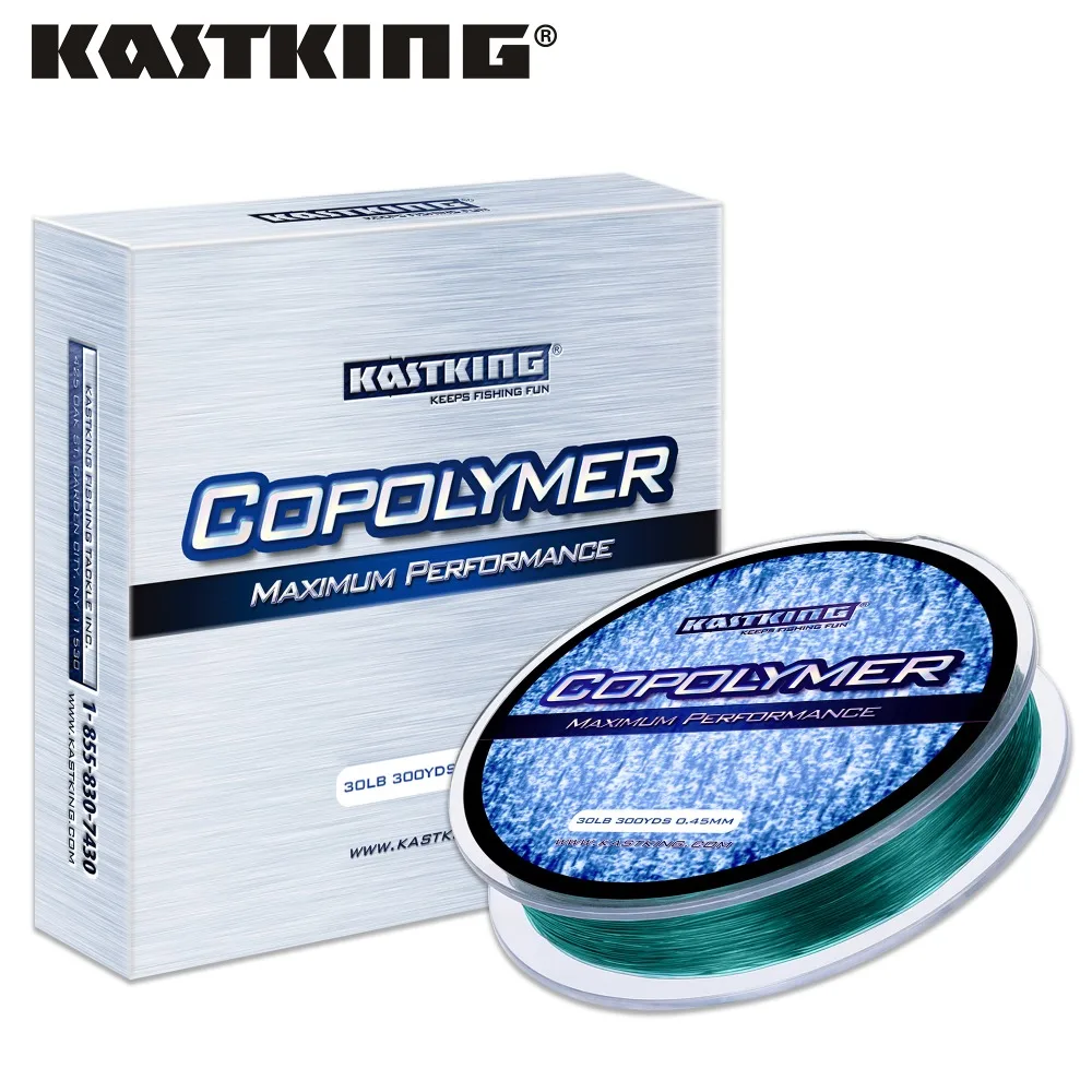 

KastKing 275m Clear White and Green Copolymer Nylon Fishing Line 0.18-0.48mm 4-30LB Test Durable Monofilament Nylon Wire