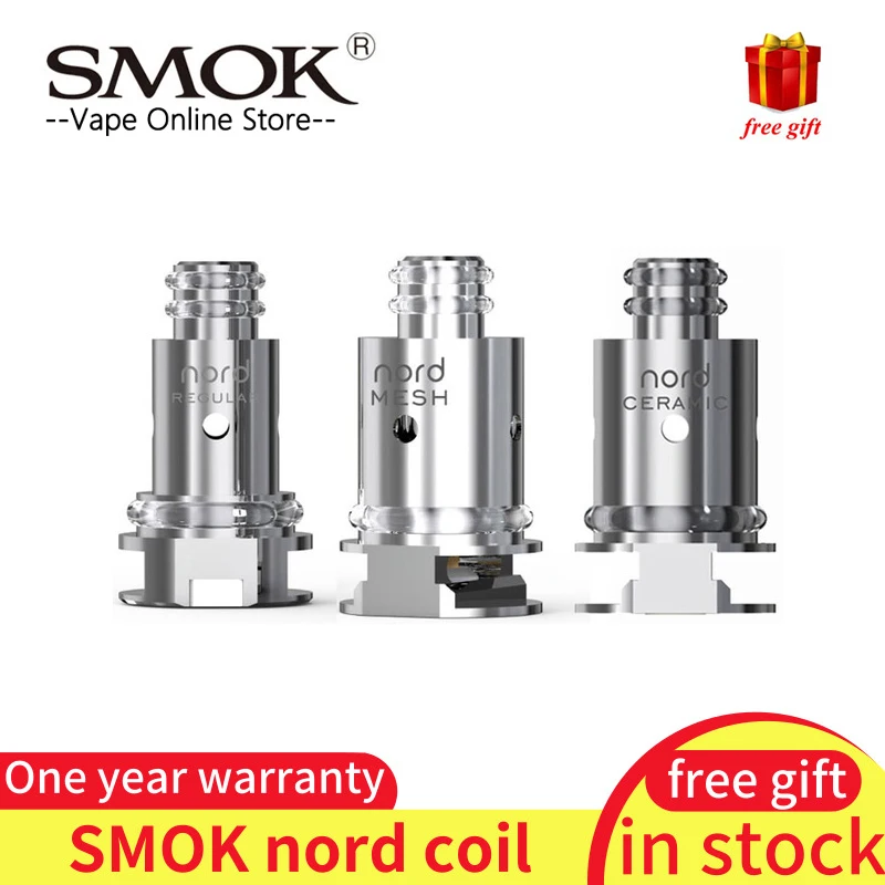 Оригинальные 5 шт. SMOK Nord катушки с обычной 1.4ом и 0.6ом сетки для комплект Замена