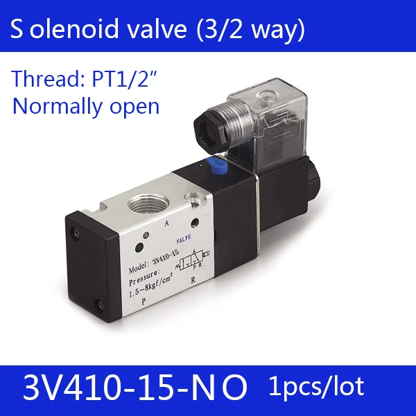 

1PCS Free shipping Pneumatic valve solenoid valve 3V410-15-NO Normally open DC24V AC220V,1/2" , 3 port 2 position 3/2 way,