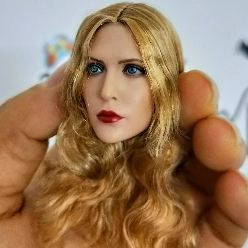1//6 Elizabeth Olsen Scarlet Witch Long Curl For Scarlet Female Head Figure Body