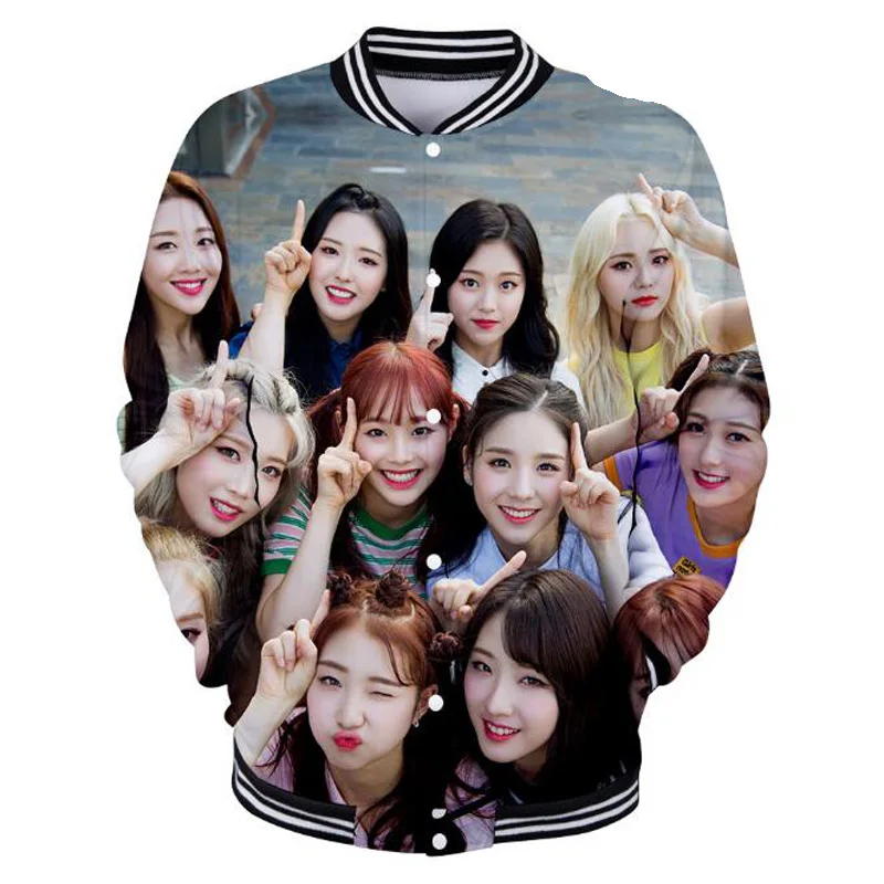 KPOP LOONA/бейсбольная куртка в стиле колледжа с 3D принтом женская уличная одежда