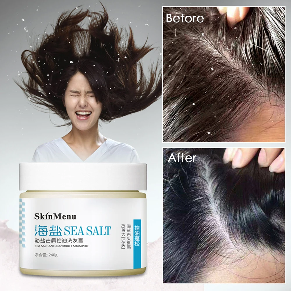 

240g Unisex Sea Salt Anti-Dandruff Shampoo Cream Control Oil Relieve Itching Anti-Mite Hair Scalp Care For All hair types TSLM2