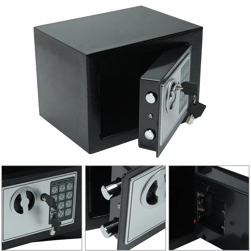 Caja de seguridad Digital pequeña caja de seguridad para el hogar Mini caja de seguridad para banco de dinero caja de seguridad para guardar joyas en efectivo o documentos de forma segura con clave - 3