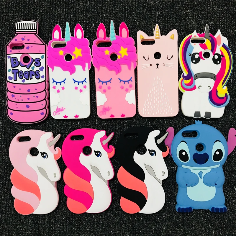 

Cartoon Case for Huawei P Smart Unicorn Kitty Cat Pig Stitch Soft Silicone Cover for Huawei Enjoy 7S Honor 9 Lite Psmart Cases