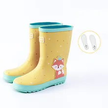 Детские Водонепроницаемые непромокаемые сапоги с изображением динозавра из мультфильма; ветрозащитная непромокаемая обувь для мальчиков и девочек; нескользящая обувь; BS53