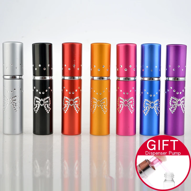 

5ML Mini Portable Diamonds Refillable Perfume Bottle With Spray&Empty Parfum Container With Colorful For Free Shipping