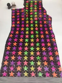 

Cyndi-8.5105 embroidered Mesh Tulle fabric Factory price sequins Nigerian lace fabrics