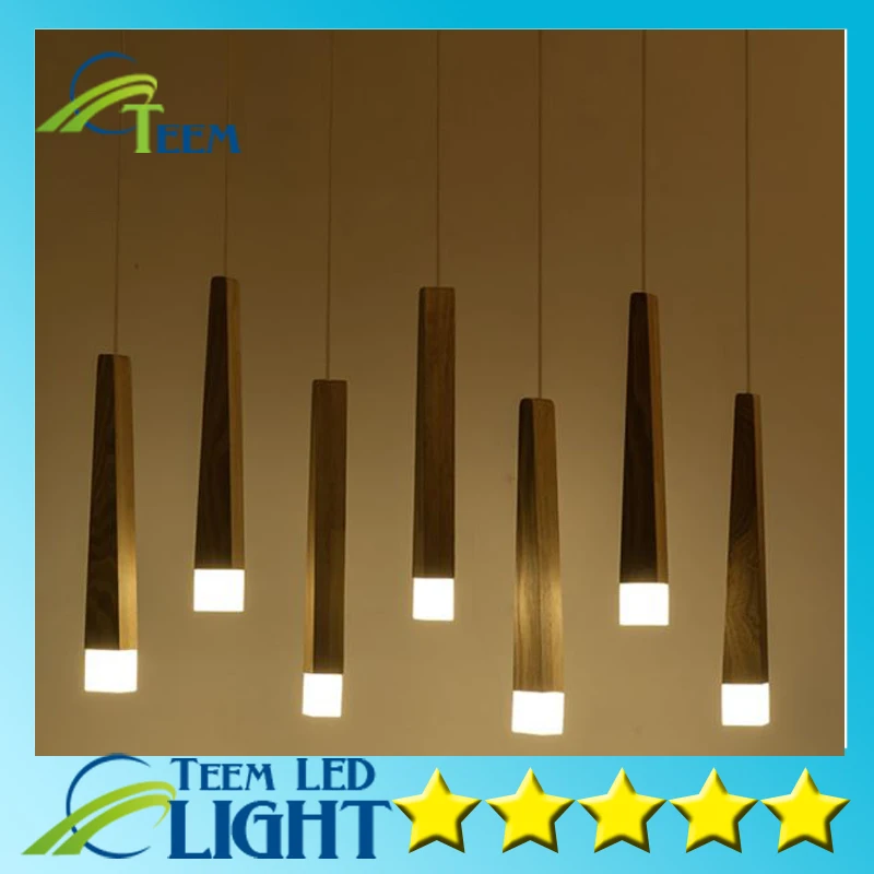 

Solid wood art pendant lights LED chip office restaurant decorative Cord Pendant lamp contracted wooden light