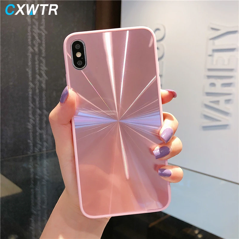 

Luxury Mirror Shockproof Phone Case on For iphone 7 8 Plus 6 6s Plus Soft TPU Back Cover For iphone X Xr Xs Max Protective Case