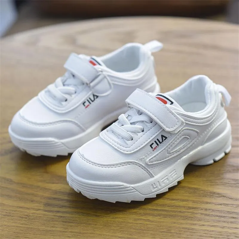 

Spring New Children White Shoes Fashion Kids Soft Bottom PU Leather Sport Running Sneakers Baby Autumn Breathable Toddler Shoes