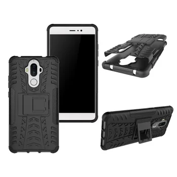 

100PCS/Lot Hybrid PC Holder Case For Huawei Mate 9 Stand TPU Cover Daul Color By DHL Fedex