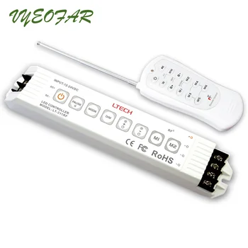 

New LT-311RF LED Strip Dimmer,DC12-24V input;6A*3channel output 2.4G RF remote wireless Dimming for single color led strip Use