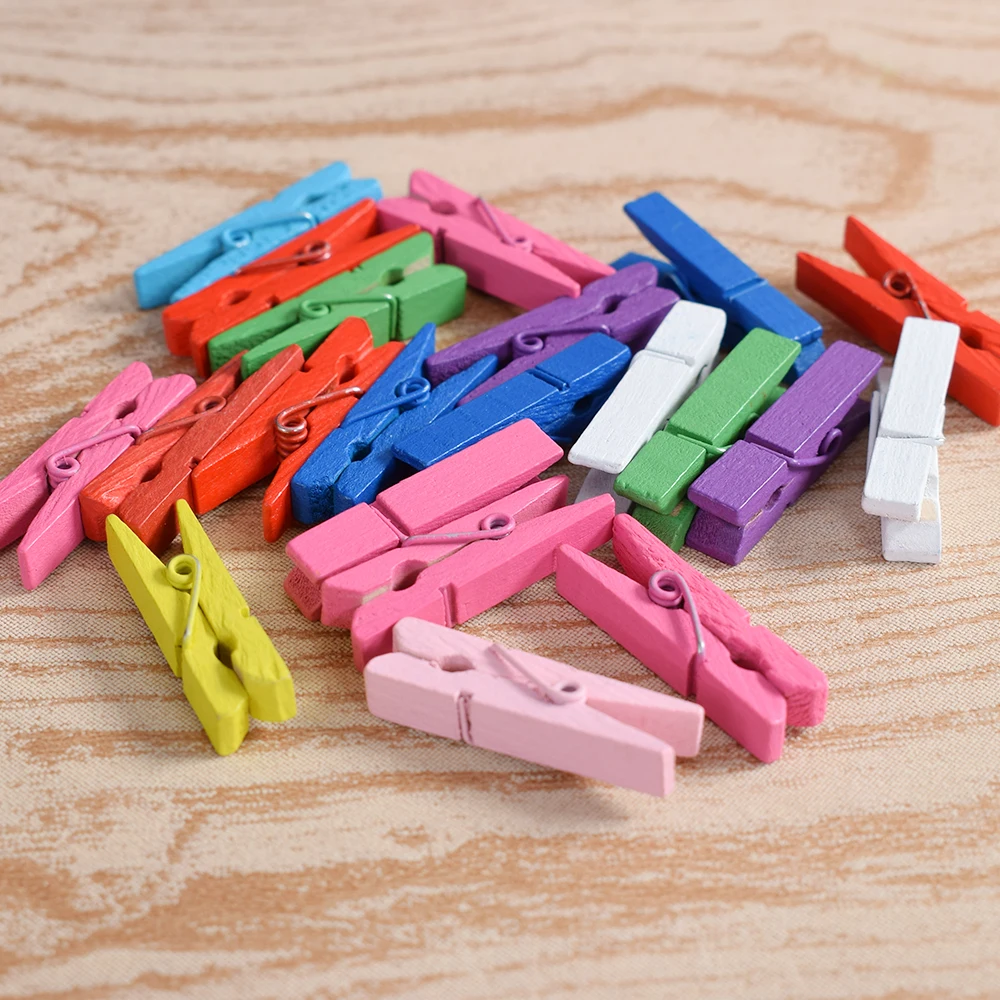 Japanese Doll Wooden Clip DIY Clothes Photo Paper Clothespin Cards Craft Clips