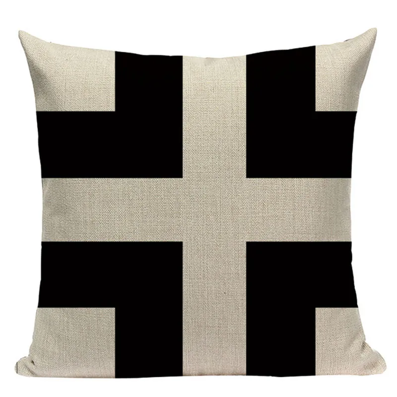 Декоративные наволочки для подушек с геометрическим рисунком, модные льняные наволочки в черно-белую полоску, квадратный диван-кровать, наволочка с принтом на заказ