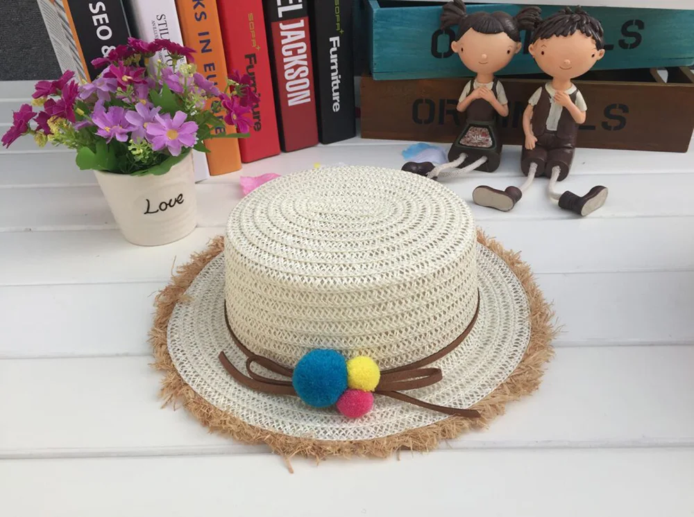 1 шт., европейские летние соломенные шляпы для детей, брендовые пляжные солнечные шляпы для девочек и кепки для мальчиков, 5 цветов, 8529