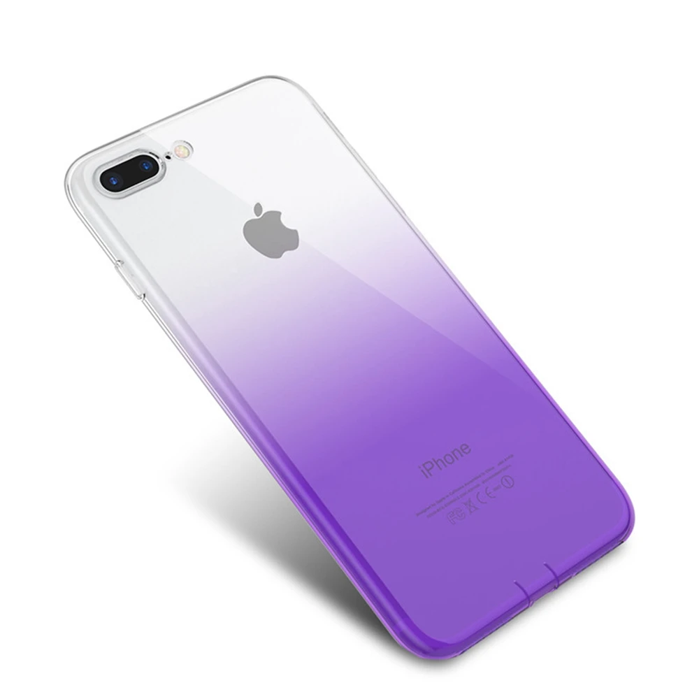 Рамочный чехол Gradien чехол для iPhone 11 чистый мягкий чехол для iPhone 7 Чехол для iPhone 11 Pro Max XR/XS Max/X 6/6 s/7/8 Plus Coque - Цвет: Purple