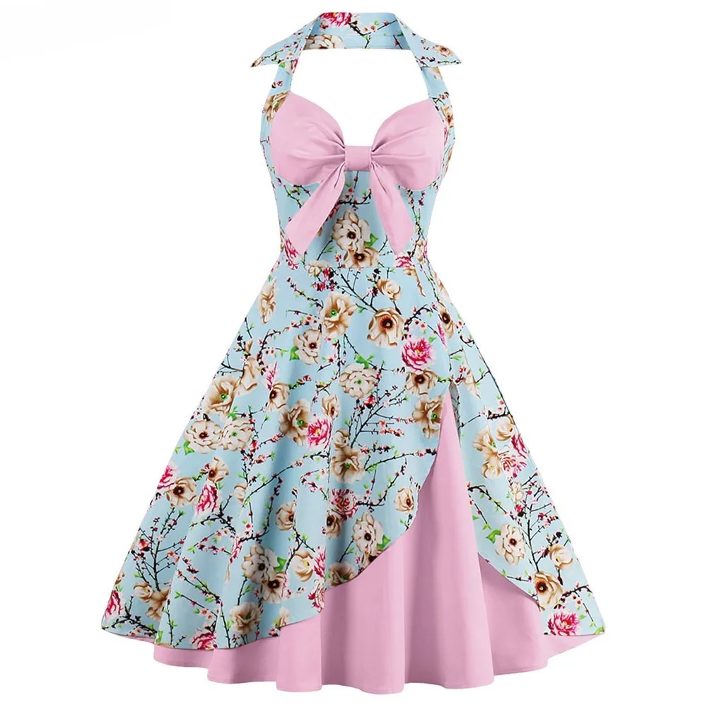 ZAFUL--Women-Vintage-Dress-Plus-Size-S-2XL-Floral-Print-Pin-Up-Summer-Dresses-60s_conew1