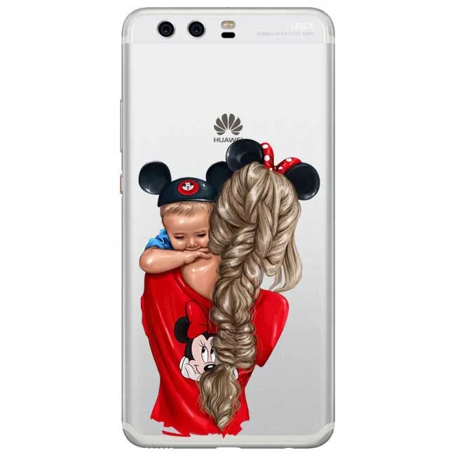 Модные чёрный; коричневый волос для мам и детей, девочек queen 01 мягкий TPU чехол для huawei P8 P9 P10 P20 Pro Коврики 10 20Pro Lite