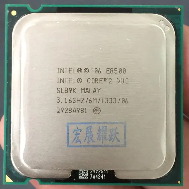 إنتل كور 2 ديو المعالج E8500 (6 M مخبأ ، 3.16 GHz ، 1333 MHz FSB) SLB9K EO LGA775 سطح المكتب وحدة المعالجة المركزية إنتل وحدة المعالجة المركزية