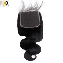 FDX бразильские волосы 6x6 кружева закрытия тела волна швейцарское кружево с ребенком волос натуральные человеческие волосы 10 12 14 16 18 20 дюймов remy закрытия