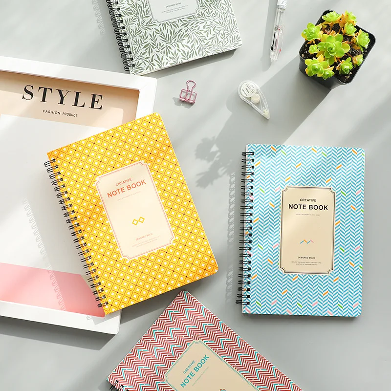 4Pcs A5 Cute Coil/Spiral Notebooks Notebook Paper Journals Lined Paper Students Supplies