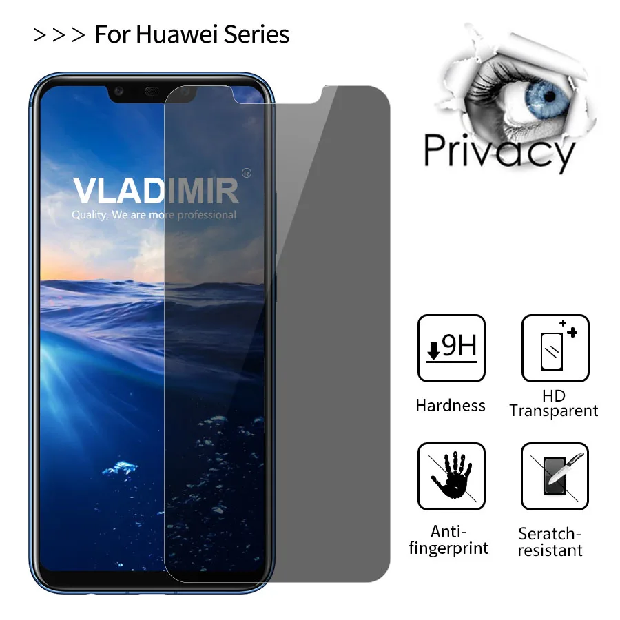 Privacy Tempered Glass Screen Protector For Huawei Honor View 20 Mate Lite P20 Pro 8X Max P Smart Plus Y9 2019 Nova 4 3i Film | Мобильные