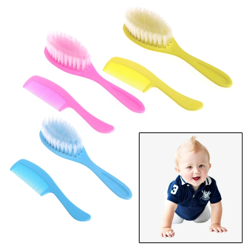 YAS 2PCS/SET Baby Comb Brush Set Portable Soft Newborn Baby infant Hair