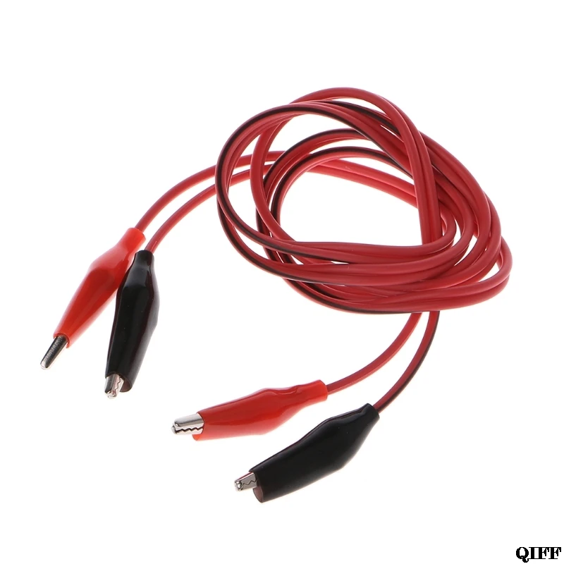 

Dual Red & Black Test Leads with Crocodile Clips Alligator Jumper Cable Wire 105cm Mar28