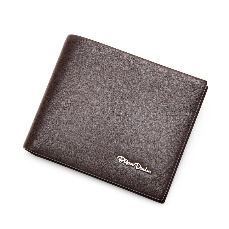 Кофе Men Wallet Genuine Leather Male Multifunctional Card Holder Coin Purse Standard Short W4495 - Цвет: Кофе