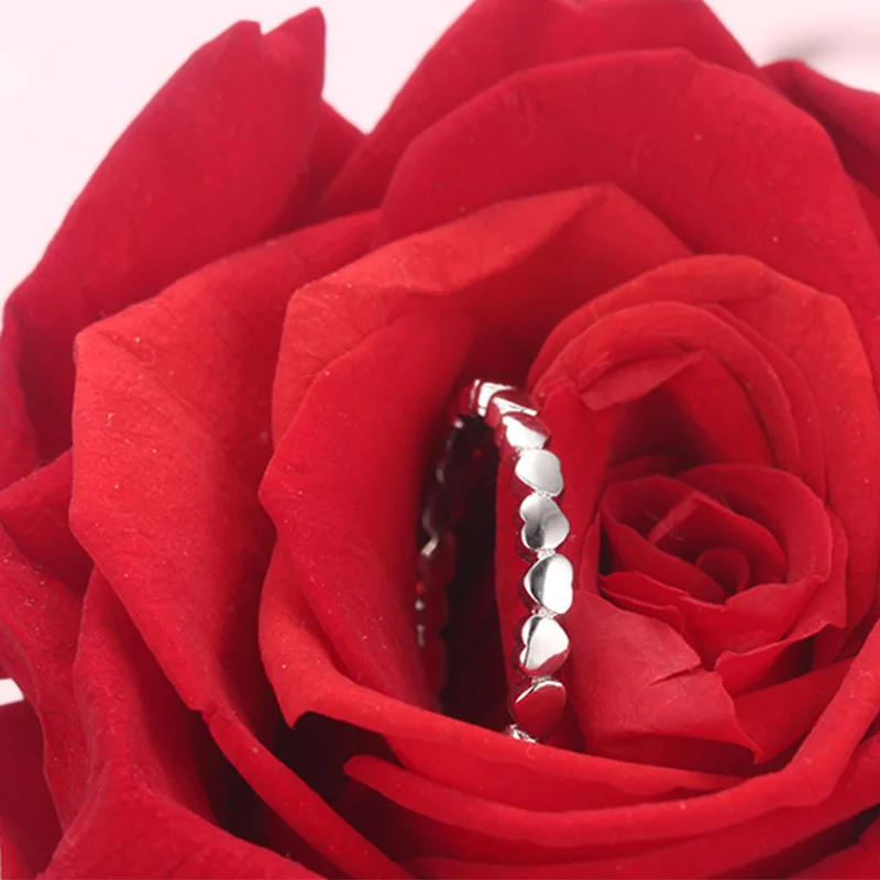 Изящное серебро 925 ювелирные изделия Сердце Кольцо «любовь навсегда» Сердце палец кольцо ювелирные изделия Рождество и День Святого Валентина подарок кольца для женщин