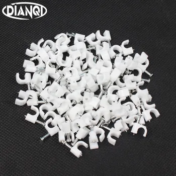 

5MM Circle Path Circle cable clips cable nail wire clips 100PCS/bag 5mm cable clips Round white Y5