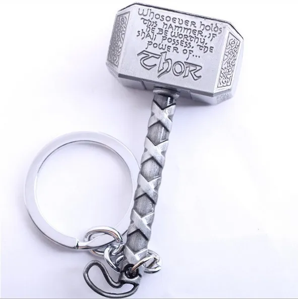 Antique silver 10 шт./партия, Thor Hammer брелок Мстители Mjolnir фигурка кулон металлический брелок с киногероем аксессуары - Цвет: Antique silver