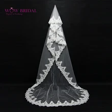 Свадебное элегантное платье подружки невесты с вуалью, Модель, белая Фата, органза, длина до пола, свадебные аксессуары