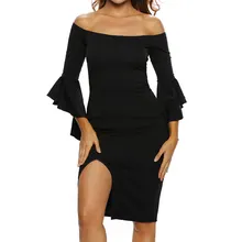 2017 frauen Asymmetrische Sexy Schlauchoberseitenkleid side split kleid winter schwarz Kleid Langarm mädchen vestidos de festa abend party
