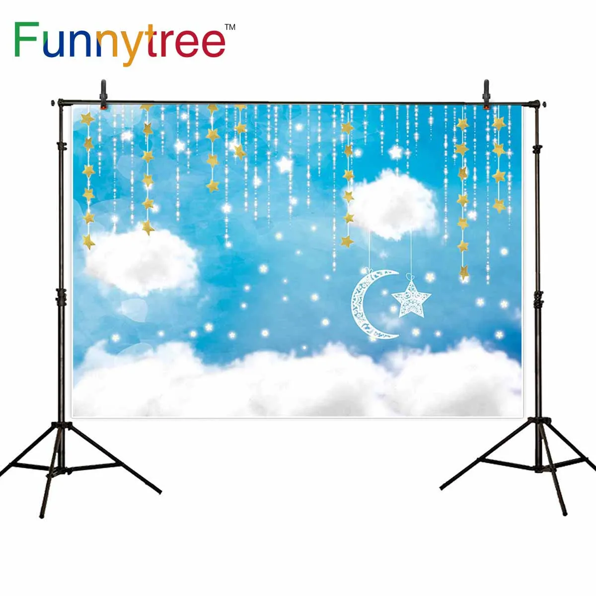 Funnytree фотостудия Голубое облако сказка Новорожденный ребенок душ мальчик фон
