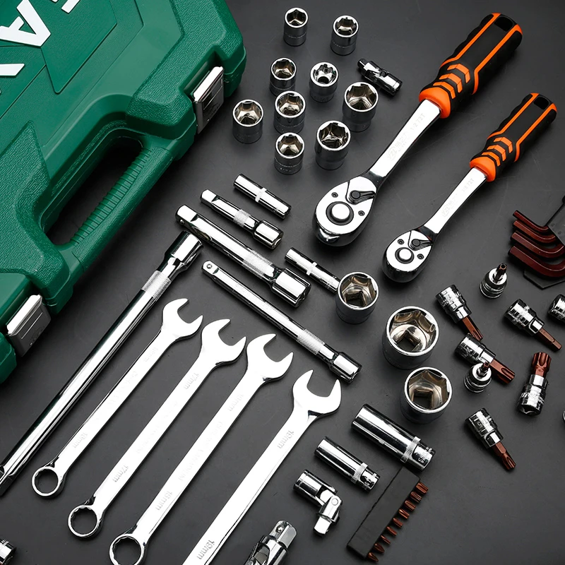 121PC Car Repair Tools Mechanic Tools Set Socket Wrench Tools for Auto Ratchet Spanner Screwdriver Socket Set Hex Key