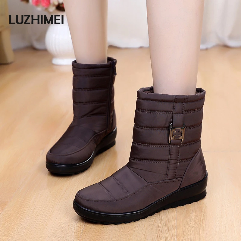 

LUZHIMEI 2018 New Snow Boots Women Winter Boots Mother Shoes Antiskid Waterproof Flexible Women Fashion Casual Boots Plus Size