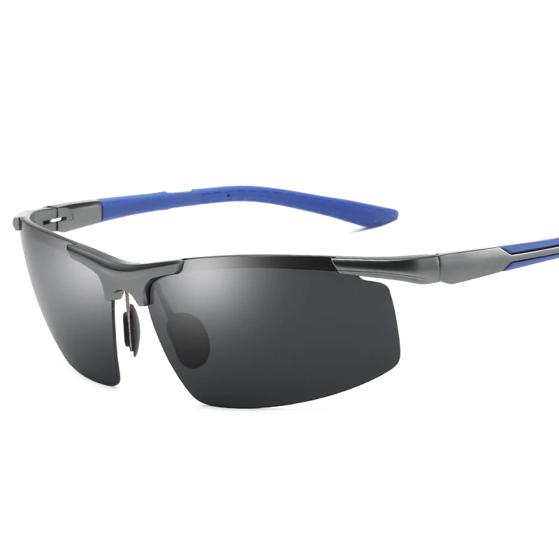 YSO солнцезащитные очки Для Мужчин Поляризованные UV400 алюминиево-магниевым рамки солнцезащитные очки для вождения очки полуоправы ретро солнцезащитные очки Аксессуары для Для мужчин 8127 - Цвет линз: DarkGray(Blue)-Black
