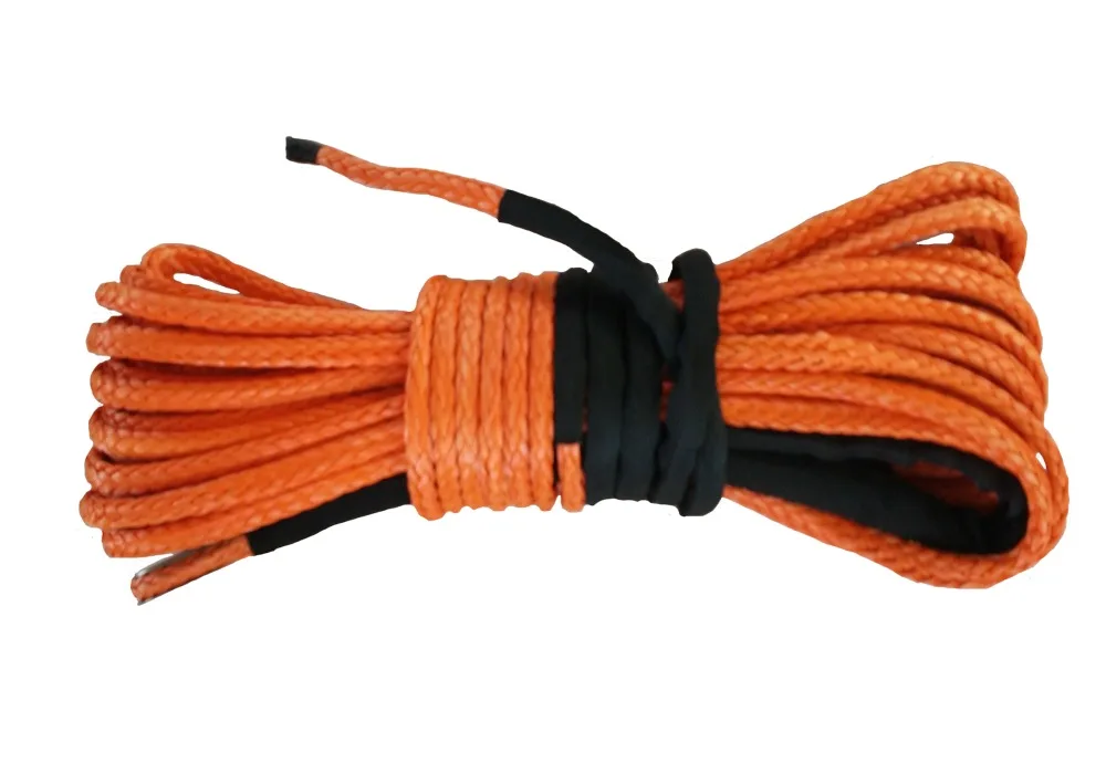 Synthetic Winch Rope  Choose Length 10mm Super 12 HMPE  Winch Rope With Hook 
